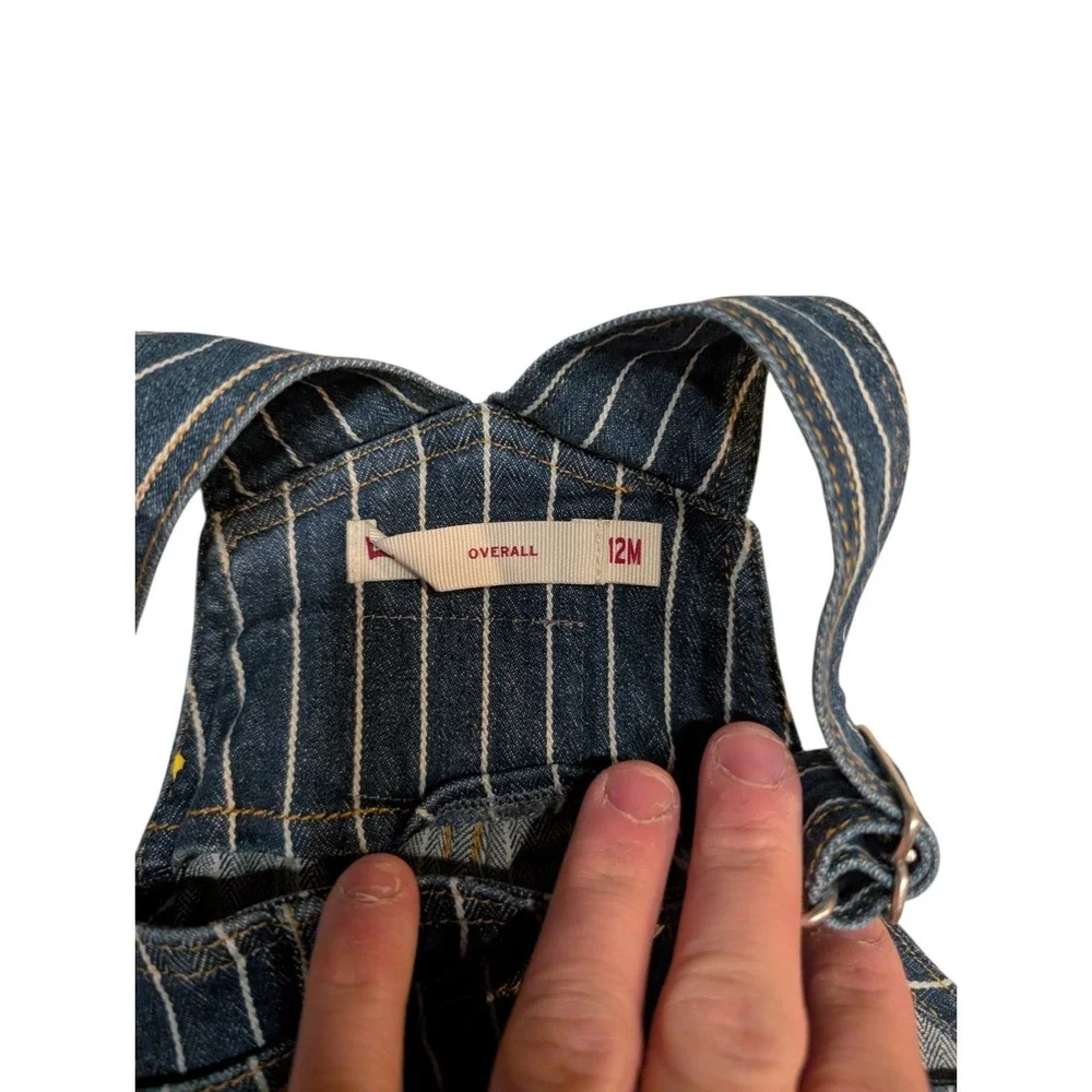 Levi's Baby Overalls Pinstripe Denim‎ Bib Size 12m